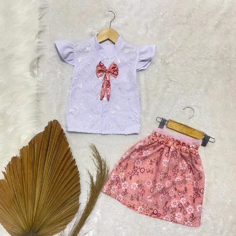 Setelan Rok Anak Perempuan Brukat Pita 1-6 tahun Fashion 5
