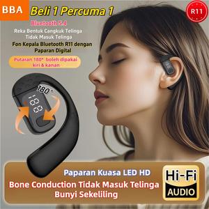 [Beli 1 Percuma 1] R9 PRO Versi Dinaik Taraf! Fon kepala satu telinga tanpa masuk ke telinga, lebih selesa, lebih bersih & sangat stabil untuk harian atau bersukan