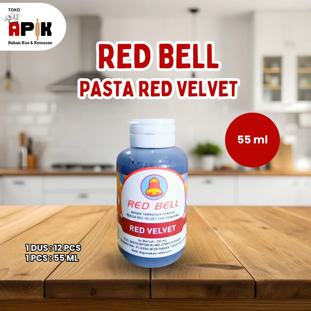 RED BELL PASTA RED VELVET / COCOPANDAN 55 ML / PERISA DAN PEWARNA MAKANAN