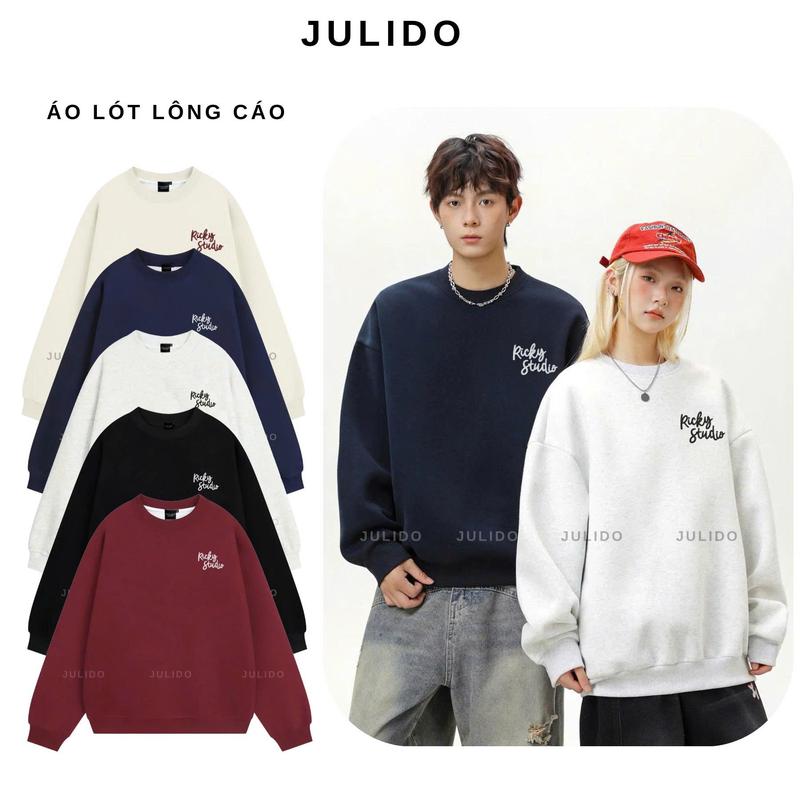 JULIDO Áo nỉ lót nhung Sweater JULIDOnam nữ vải nỉ lót nhung không bai không xù chất liệu cao cấp ấm áp thoải mái size 1-4