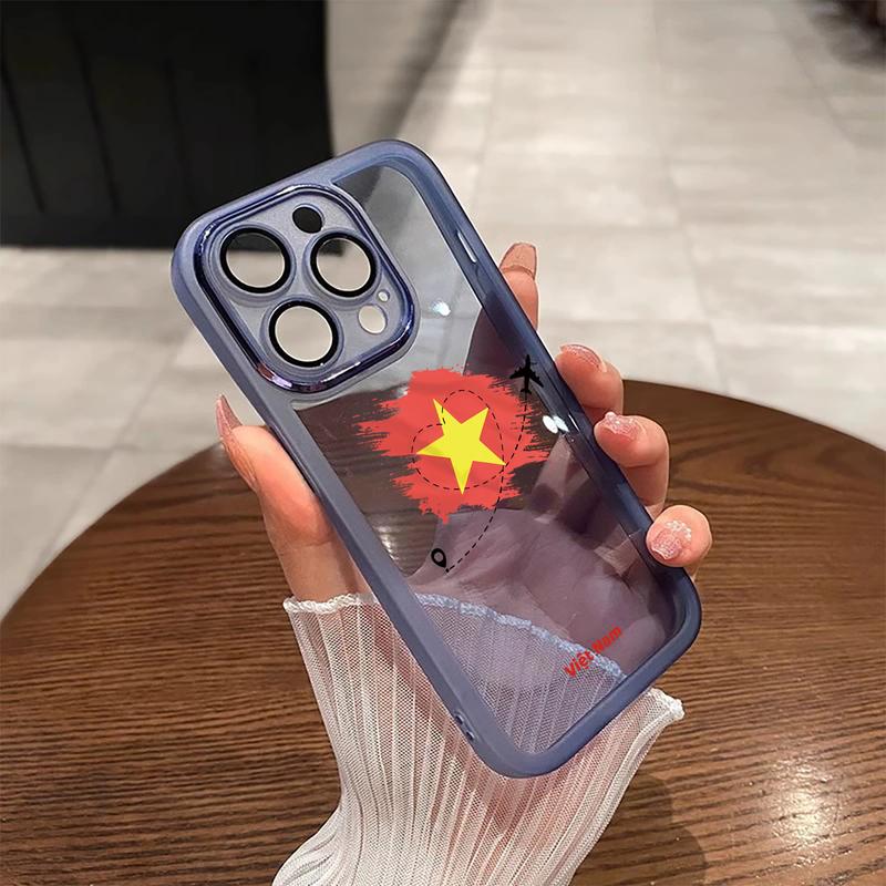 Ốp Lưng iPhone Họa Tiết Máy Bay Ngôi Sao Năm Cánh Đơn Giản, Chất Liệu TPU, Trong Suốt, Chống Sốc, Ốp Mềm Bảo Vệ, Có Phim Bảo Vệ Camera, Thích Hợp Cho iPhone 16Promax/15/13/15Pro/16Pro/11/12Promax/13/14/xsmax/11Promax/xr/7plus, Quà Tặng