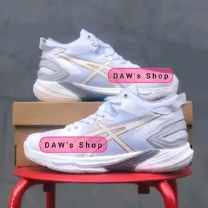 DAW's Shop Putih Gold Sepatu Aerobik Olahraga Voli untuk Wanita Kekinian Nyaman Dipakai dengan Desain Modern