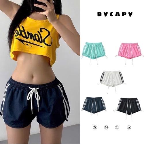 Quần Đùi Gió Cao Cấp Cạp Trễ ByCapy Dễ Phối Đồ Chơi Thể Thao Có Dây Rút Và Phối Sọc Trắng