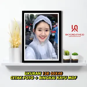 CETAK FOTO 12 R BINGKAI MDF UKURAN 30X40 CM Dekorasi Bukan Musiman dinding Rectangle dinding