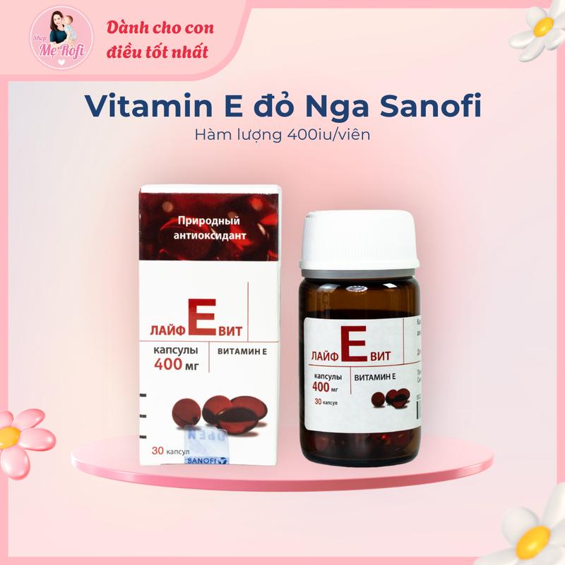 Viên uống Vitamin E đỏ Nga Sanofi hàm lượng 400IU lọ thủy tinh loại 30 viên - Mẹ Rofi