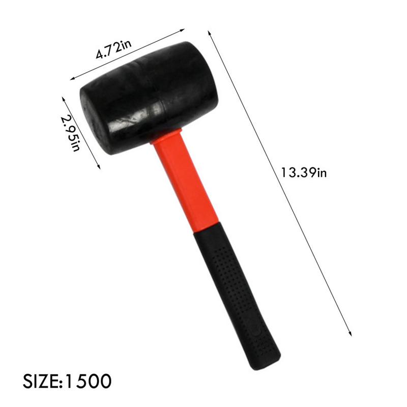 Product Introduction of Hi-Spec Heavy Duty Mallet Rubber Hammer 8/12/16/24oz Professional Floor Ceramic Tile Installation Fiberglass Hammer Hand Tools 4