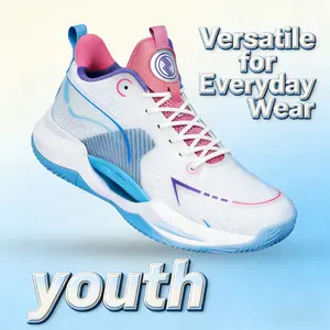 SNEAKERS BASKET PRIA WANITA KOMBINASI BIRU PINK KEREN PERFORMA PRO RINGAN EMPUK NYAMAN SIZE 38-45