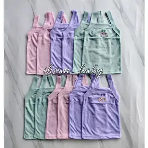 Tanktop bayi/anak perempuan seri soft ungu,pink,hijau polos chamcham ukuran S.M.L.XL