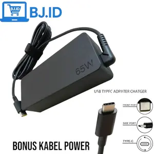 Adaptor Charger Lenov0 65W USB Type C ThinkPad T480 Yoga 370 Kabel Laptop