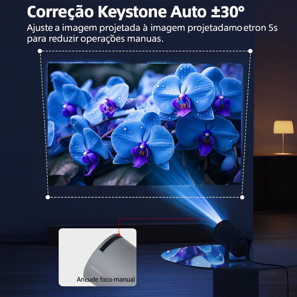 BETTDOW Projetor Portátil Inteligente Original com 4K UHD | Android 11, Wi-Fi, Bluetooth e Alto-falantes Integrados - imagem 6