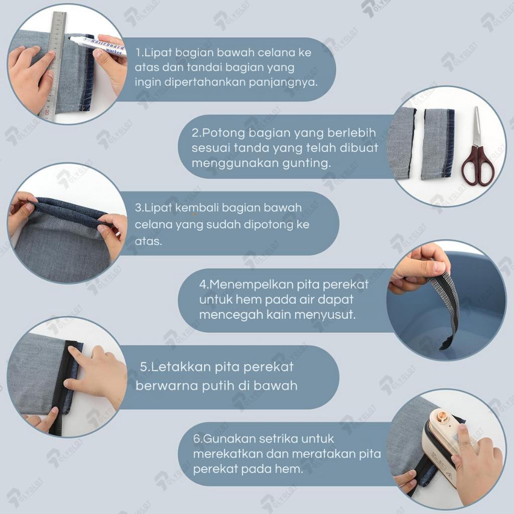 LEM JEANS 1M PEMENDEK CELANA JEANS TANPA JAHIT UKURAN 100CM Katun Kain LEM JEANS 1M PEMENDEK CELANA JEANS TANPA JAHIT UKURAN 100CM Katun Kain