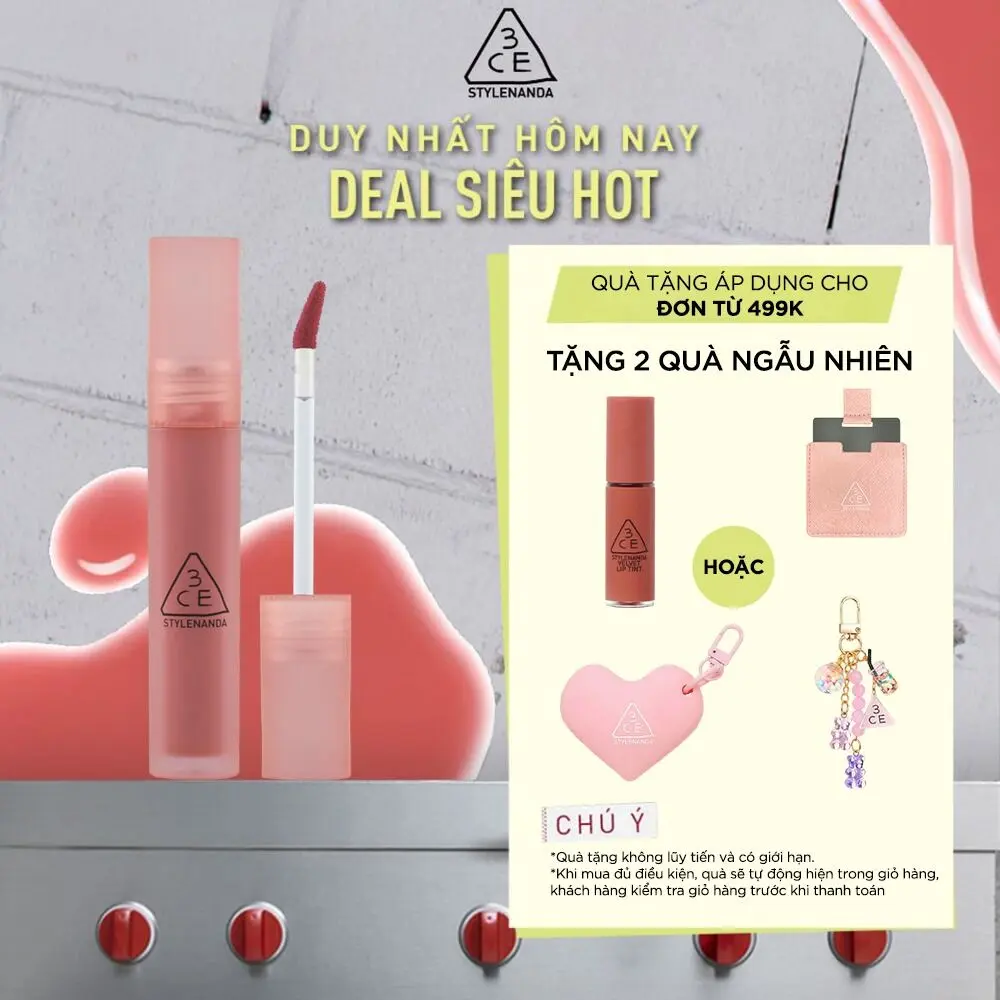 Son kem lì lâu trôi nhẹ môi Blur Water Tint-3CE Blur Water Tint