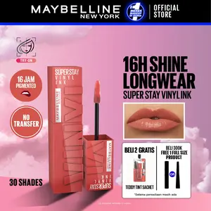 MAYBELLINE Superstay Vinyl Ink 4.2 ml - Shiny Pigmented Liquid Lipstik Lipstick Make Up