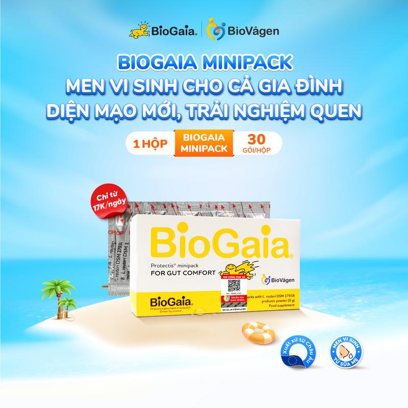 Men vi sinh BioGaia ProTectis Minipack cải thiện hệ tiêu hóa xuất xứ Thụy Điển hộp 30 gói