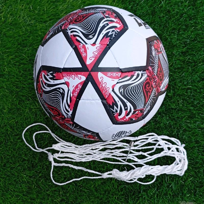 Bola Sepak Size 5 Bola Kaki Bola Tendang Specs Batik Hitam Merah Bahan Pu Mpuk Free Pentil&Jaring Ball Outdoor 3