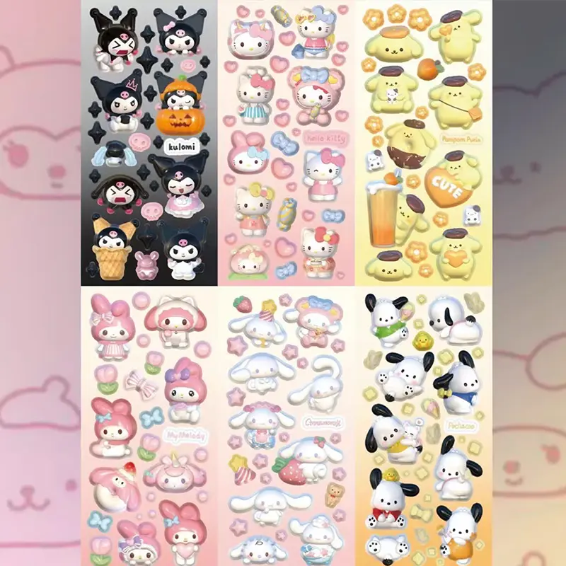 【Rain】3D Cute Modeling Sticker Girl Cartoon Hand Ledger Photo Mobile Phone Case Album DIY Decoration 3D Diary Sticker cute  sticker