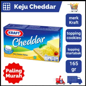 Keju Kraft Cheddar 160 gr - Keju Olahan Berkualitas Tinggi - Cheese