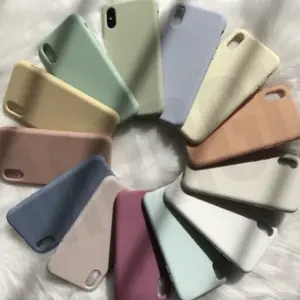 FULL COVER Soft Case Premium X XR XS 11 12 Pro Max Cover 6 7 8 Liquid Silicone Plus Candy Softcase