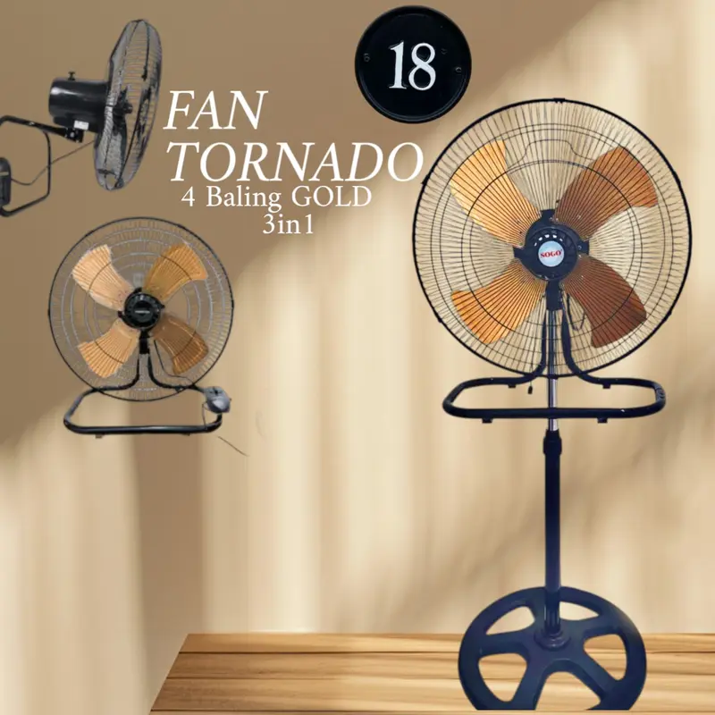 [Special MerabotUnik] TORNADO GOLD | Kipas Tornado Gold 18in | Kipas Tornado Sogo 3 IN 1 0