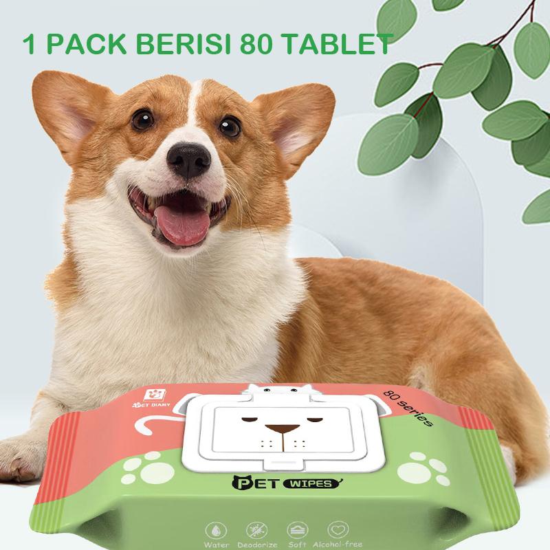 Tisu Basah Pembersih Kucing Anjing Grooming Hewan Murah Handuk Tissue 80Pcs/Bungkus
