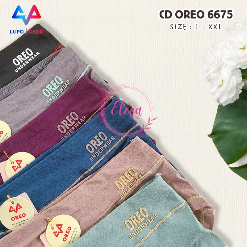 Cd Oreo 6675 Celana Dalam Wanita Dewasa Polos Kombinasi Pinggang High Waits Bahan Katun Super Soft Lembut Nyaman - ELE0705 7