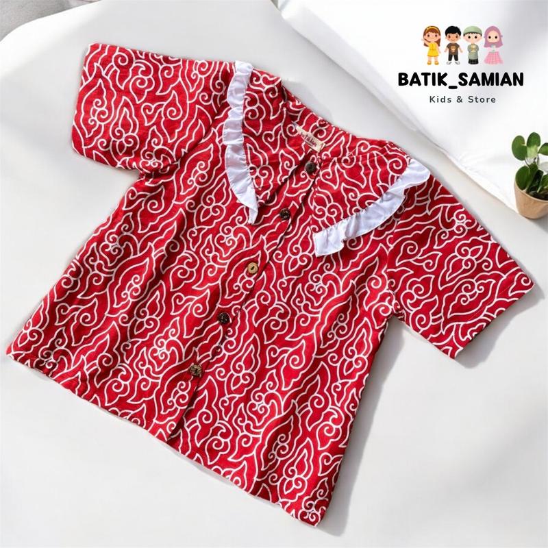 Product Introduction of ATASAN BATIK ANAK PEREMPUAN MEGAMENDUNG MERAH TOSKA PINK BAKAN KATUN FASHION TERBARU MOMS 33