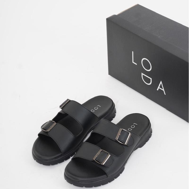 LODA - LD-01 Black Sandal Slide Kulit Pria Best Seller 4