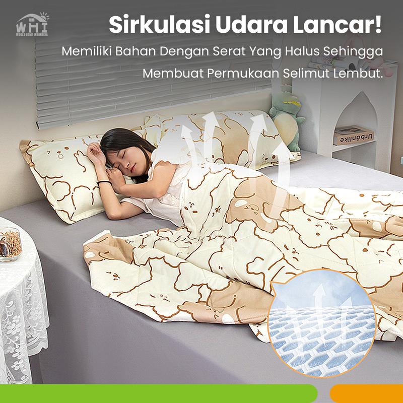 Product Introduction of WORLDHOME Selimut Bedcover Dengan 3 Ukuran Motif Estetik Bahan Katun Microtex 16