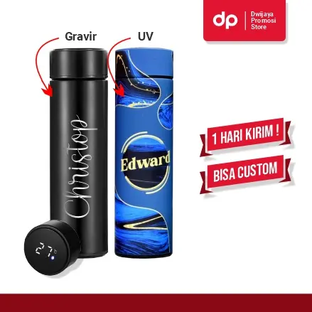 Tumbler Sakura BT-26 LED Stainless Steel 500ml Custom Nama/Logo Printing UV berwarna dan Gravir Laser 0
