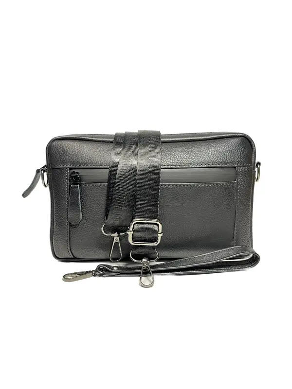 Kanasaku Clutch Genuin Leather KNS04 Kulit Sapi Asli Pria Hitam handbag weatherproof zips   bag 3