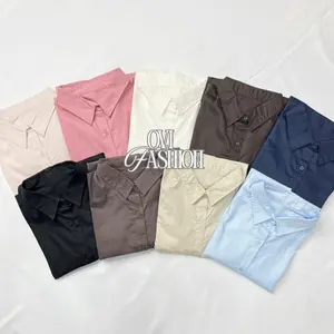 Kemeja Wanita PL Kuda Polos Bordir Premium Lengan Panjang –  Casual Formal, Nyaman Dipakai untuk Sehari-hari maupun Acara Spesial Bordir