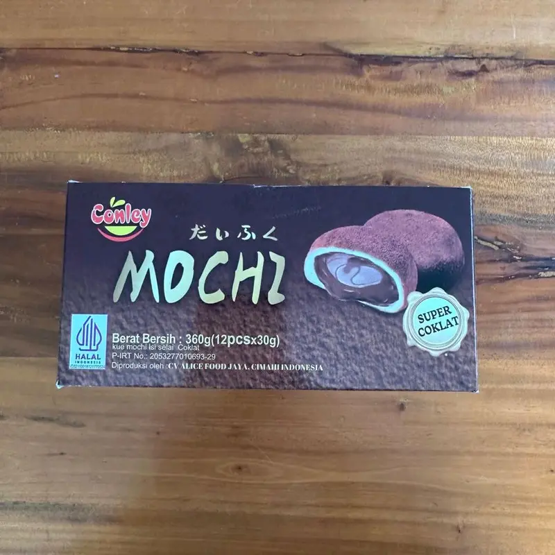 Conley Mochi coklat super coklat lembut dan lumer 1 box isi 12 pcs Snacks Food Cemilan Cokelat Chocolate 3