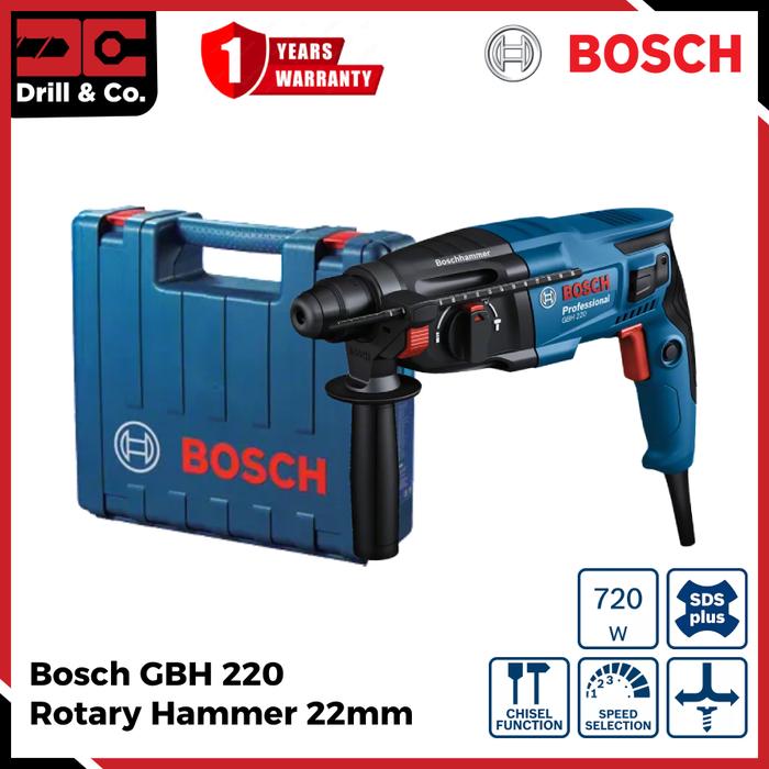 Gambar Bosch GBH 220 Rotary Hammer / Hammer Drill / Mesin Bor Bobok Beton 20mm dari Drill&Co Kota Administrasi Jakarta Barat Tokopedia