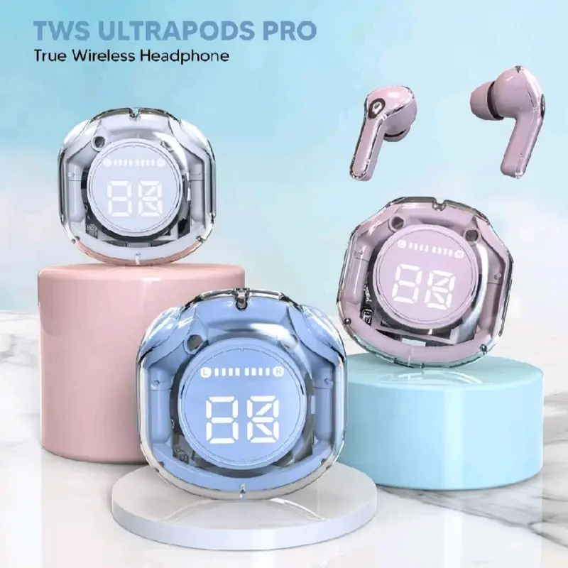 headset bleutooh tws air 31 wirelles led display transparan 0