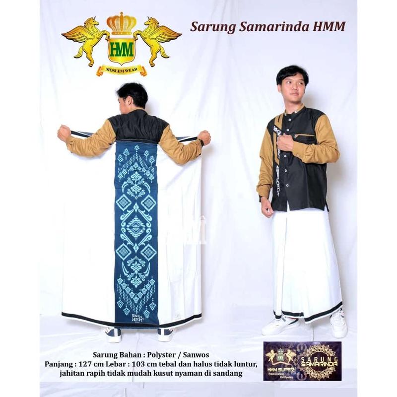 SARUNG HMM POLOS PUTIH MOTIF PINTU ACEH SARUNG SANTRI DEWASA  BISA COD nyaman muslim  corak Hitam Katun Pria 2
