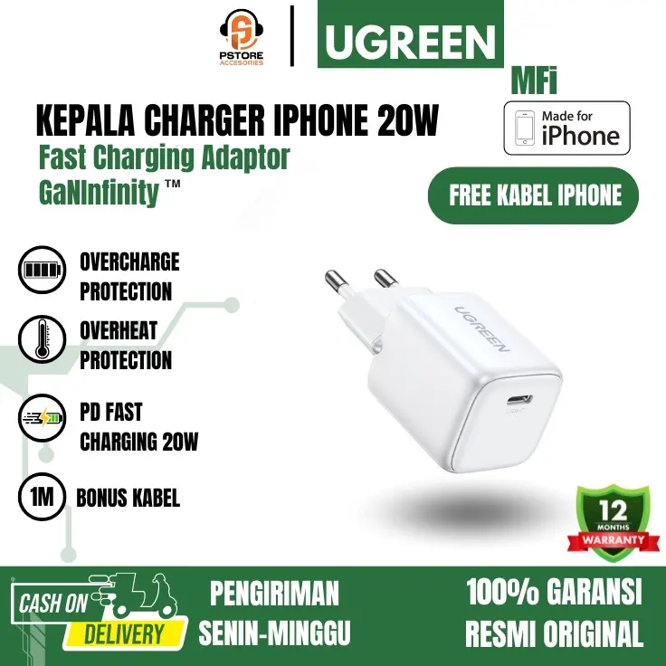 Ugreen 20W GaNInfinity Fast Charging MFi Bonus kabel