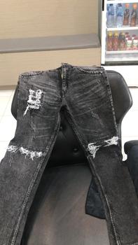 Product Review of Celana jeans denim pria motif sobek straigh slim ripped Stretch Panjang Fit Slimfit Skinny from n**5 0