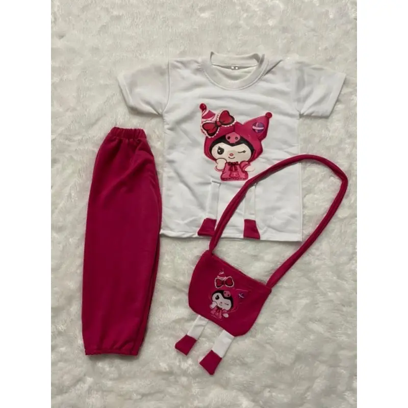 SETELAN ANAK PEREMPUAN KUROMI FREE TAS 1-5TAHUN 1