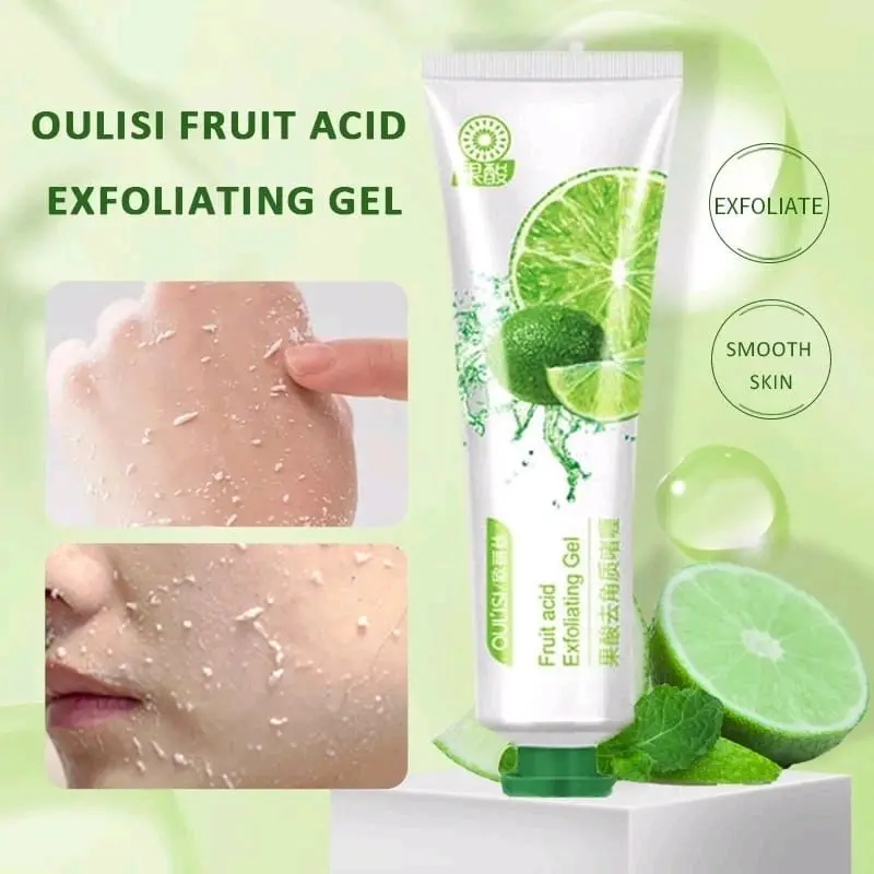 OULISI Fruit Acid Exfoliating Gel Facial Mengangkat Kulit Mati Cleanser Muka Mencerahkan Wajah Cleansing Bersihkan Kotoran 2