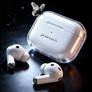 PHANTOM V6 Earphone Bluetooth Nirkabel True Wireless, Tahan Air IPX7, Baterai Tahan Lama, TWS, Suara Stereo Bass Kuat, Surround 3D, Peredam Suara Cerdas, Cocok untuk Game, Panggilan, Musik, Olahraga, Earphone Bluetooth Nirkabel