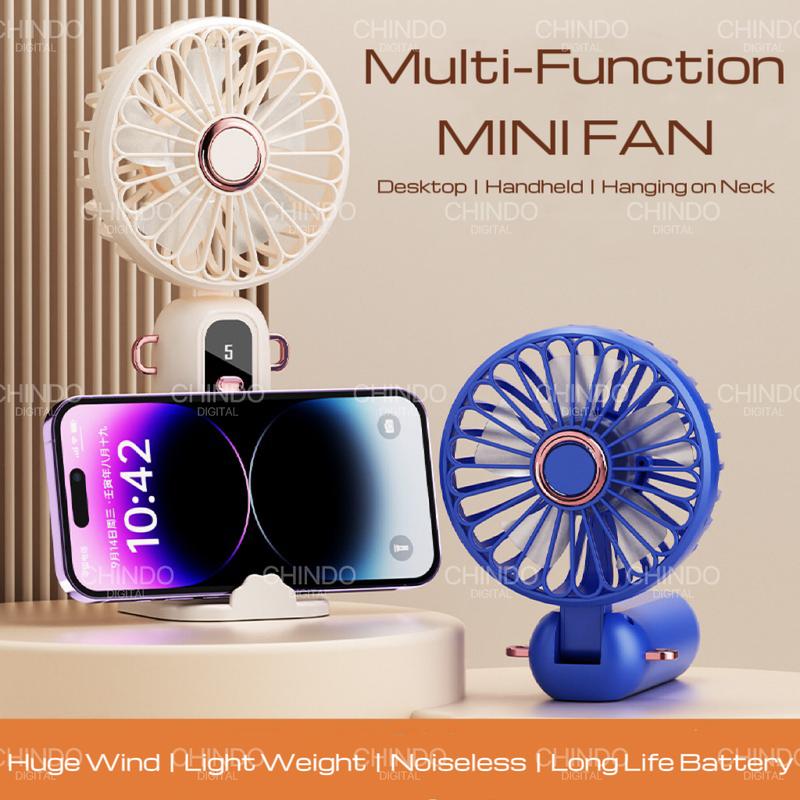 Product Introduction of CID39 Kipas Angin Lipat Mini Portable LED Display 5-Speed Wind Adjustment Kipas Genggam Kipas Kecil Foldable 1