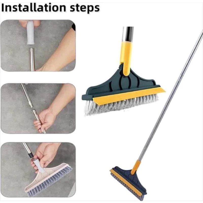 Sikat Lantai Kamar Mandi 2 IN 1 Bentuk V dengan Wiper 7