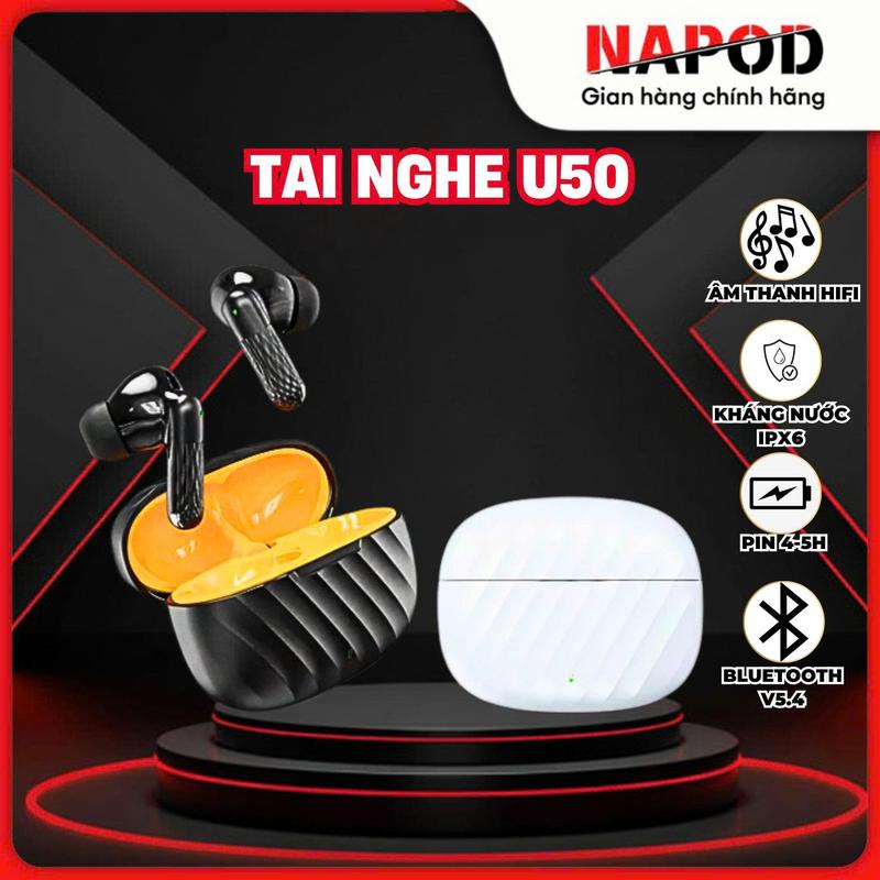    KIMTRON - MẪU MỚI   Tai nghe bluetooth Siêu BASS U50 Âm Thanh Vòm nghe nhạc HD đàm thoại 2 chiều chống ồn chủ động kháng nước IPX4 dùng được cho tất cả hệ điều hành 