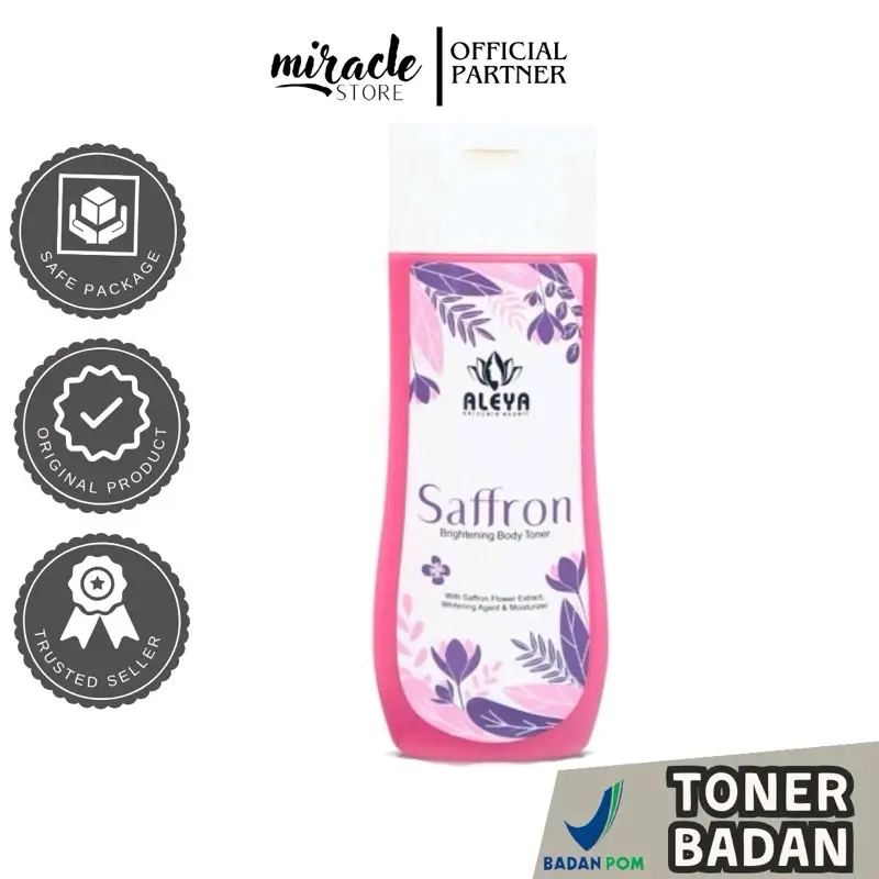 [3PCS] ALEA TONER BADAN SAFFRON ALEYA SAFFRON BRIGHTENING BODY TONER 100ml BY ALEYA 4