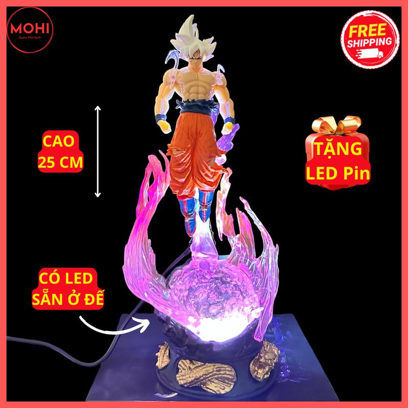  Mô hình Goku bản năng vô cực siêu đẹp cao 25 cm - Dragon Ball   Tặng LED   Toy Đồ Chơi 
