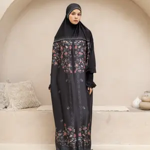Zeith - Mukena Mukenah Dewasa Terbaru Mewah MUKENA BERGO ARTIKEL 1 WARNA HITAM mukena pashmina - Arabian Silk Soft Tebal Motif Eksklusif Panjang 180 cm dan 200 cm Anti-statis untuk Travel