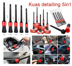 Kuas Detailing Set 5in1 Kuas Sikat Pembersih Sela Interior Mobil Detailing Brush Set Pembersih Debu