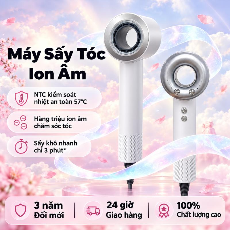 Máy sấy tóc ion âm Camy Air Power tốc độ cao 1600W BH 12 tháng tạo kiểu bảo vệ tóc 2 chiều nóng lạnh