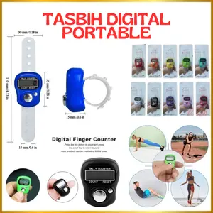 Tasbih Digital Mini Tally Counter Alat Hitung Digital Elektrik Finger Counter