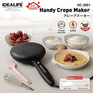 IDEALIFE Electric Handy Crepe Maker - Alat Pembuat Crepes Kulit Lumpia- Risol HC-2001